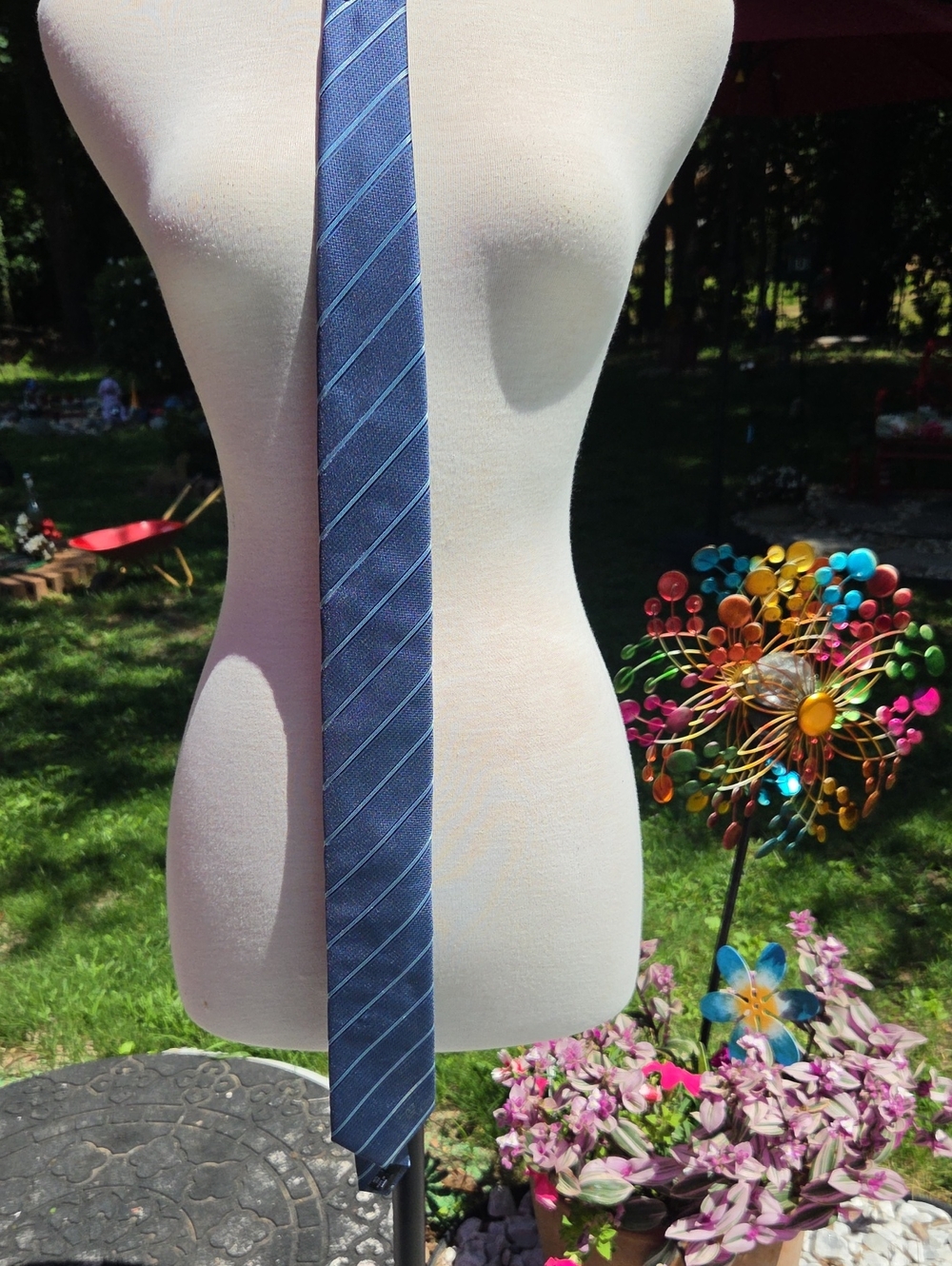 Alfani Blue Diagonal Stripe Men's Tie